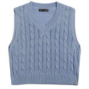 SHEIN Cable Knit Cropped Sweater Vest